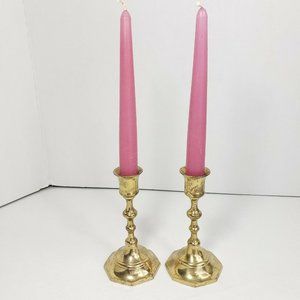 Vintage Brass Candlesticks Mid Century Modern Boho
